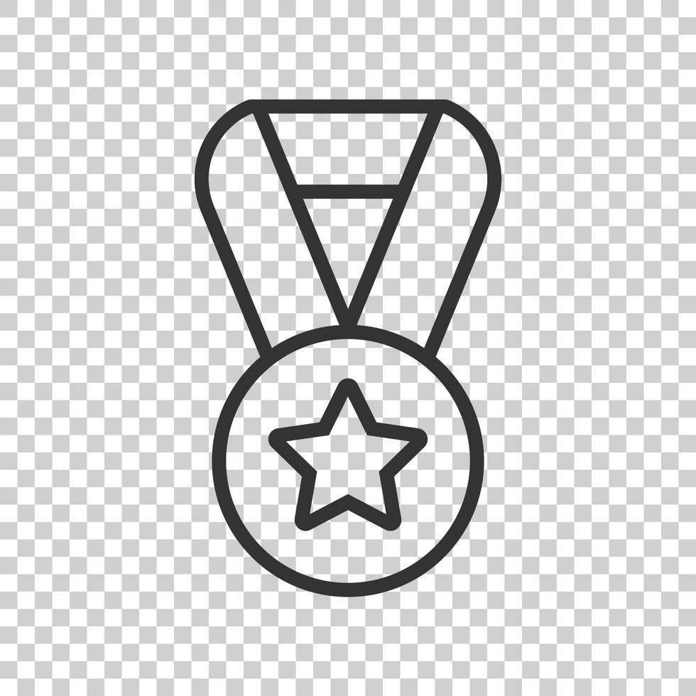 Medal icon in flat style. Prize sign vector illustration on white