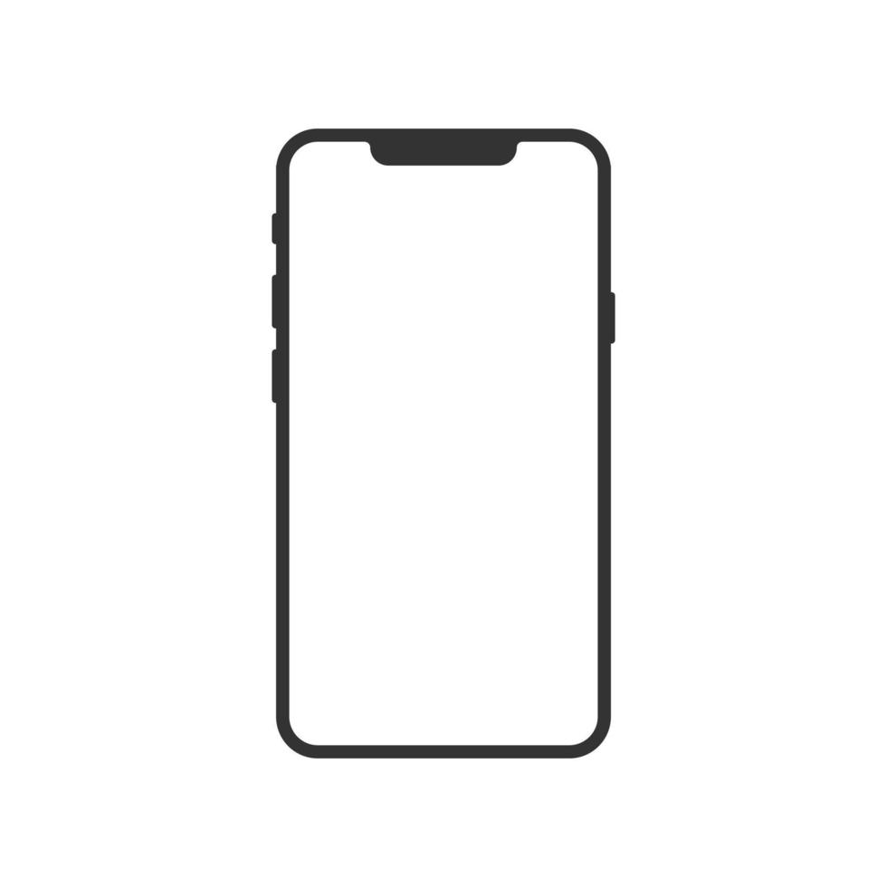 icono de pantalla en blanco del teléfono inteligente en estilo plano. Ilustración de vector de teléfono móvil sobre fondo blanco aislado. concepto de negocio telefónico.