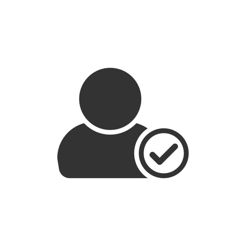 Login icon in flat style. People secure access vector illustration on white isolated background. Password approved business concept.