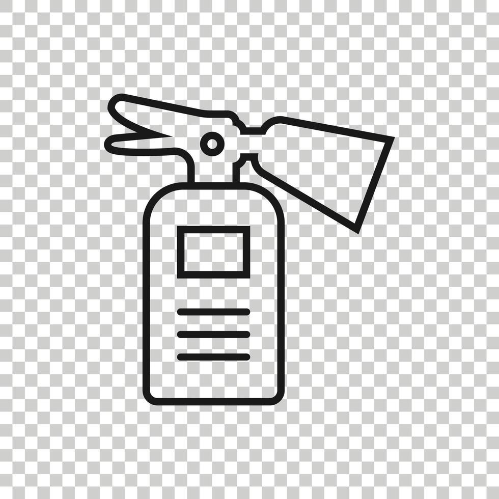 Extinguisher icon in flat style. Fire protection vector illustration on white isolated background. Emergency business concept.