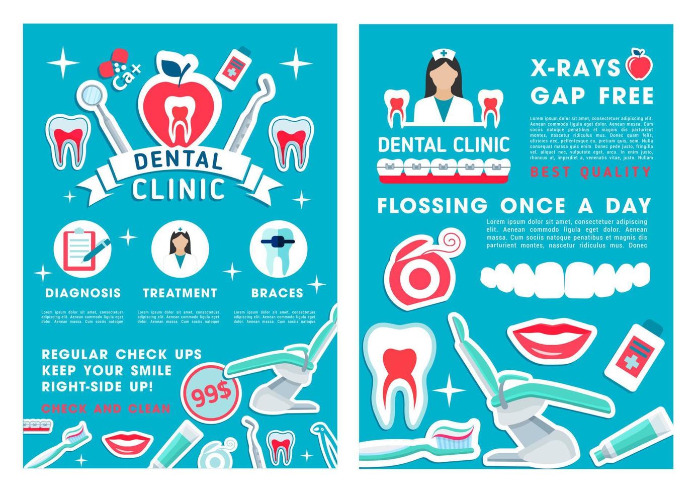 Dentistry and dental clinic design vector