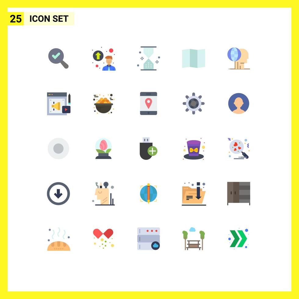 Group of 25 Modern Flat Colors Set for outsource global timer finance map Editable Vector Design Elements