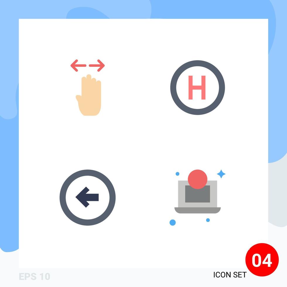 Pack of 4 Modern Flat Icons Signs and Symbols for Web Print Media such as four button left sign user interface Editable Vector Design Elements