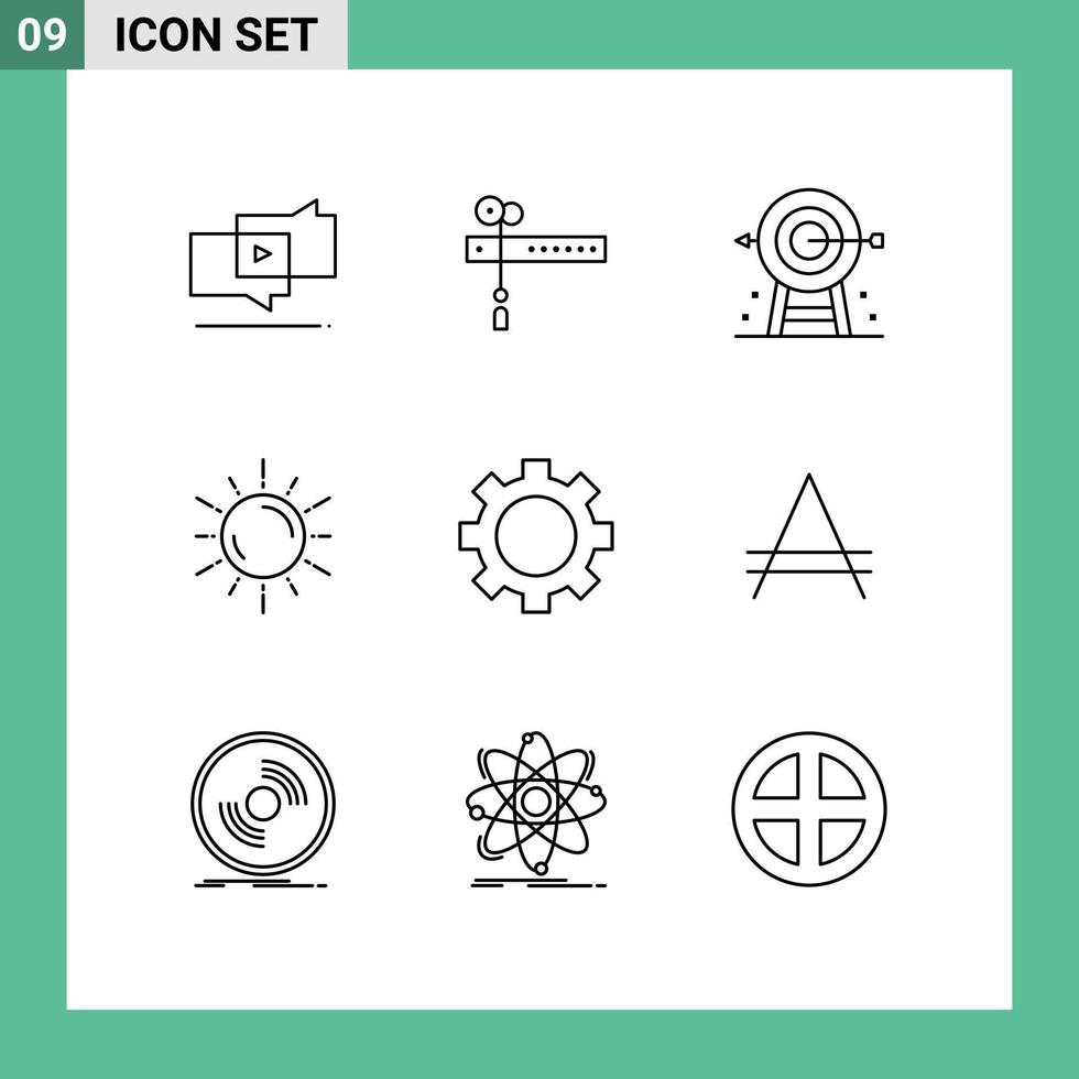 Modern Set of 9 Outlines and symbols such as weather planet business space strategy Editable Vector Design Elements