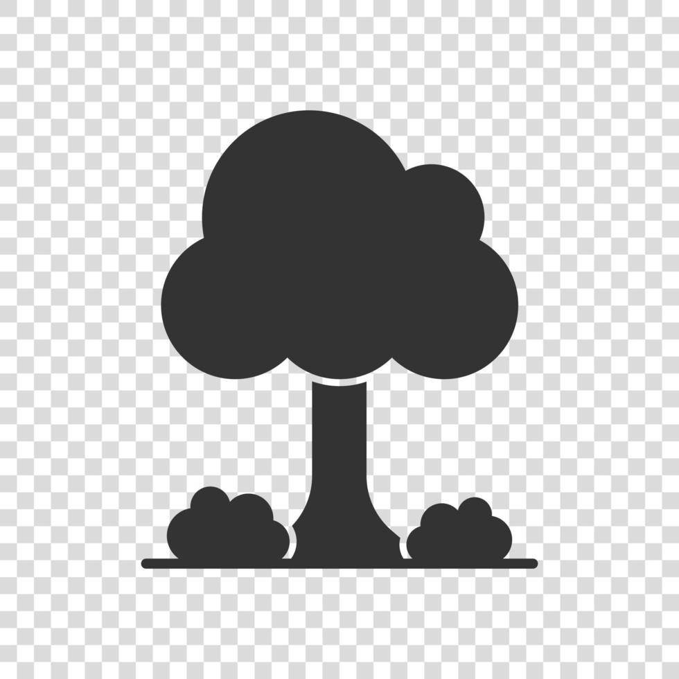 icono de árbol en estilo plano. ilustración de vector de bosque sobre fondo blanco aislado. concepto de negocio de signo de planta.