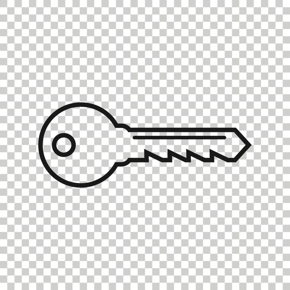 Key icon in flat style. Password vector illustration on white isolated background. Access business concept.