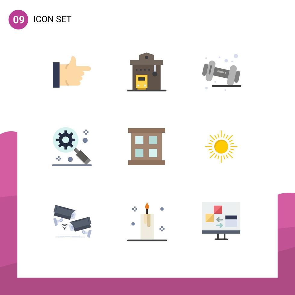 9 Creative Icons Modern Signs and Symbols of window case frame diet internet marketing digital marketing concept Editable Vector Design Elements