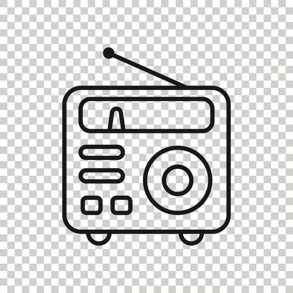 Radio icon in flat style. Fm broadcast vector illustration on white isolated background. Radiocast business concept.