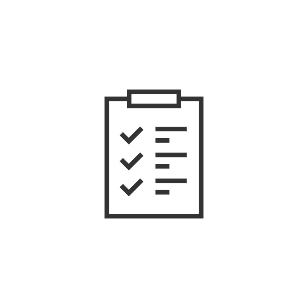 To do list icon in flat style. Document checklist vector illustration on white isolated background. Notepad check mark business concept.