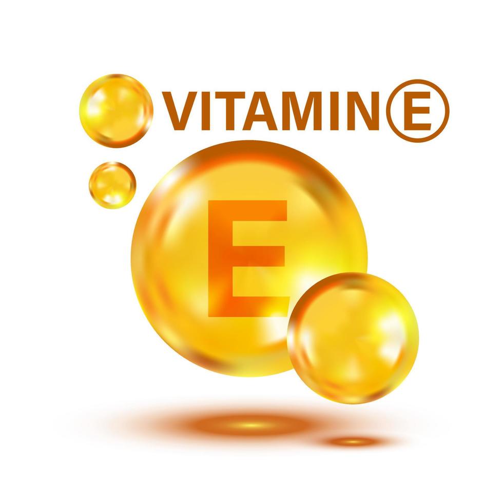 Vitamin E icon in flat style. Pill capsule vector illustration on white isolated background. Skincare business concept.