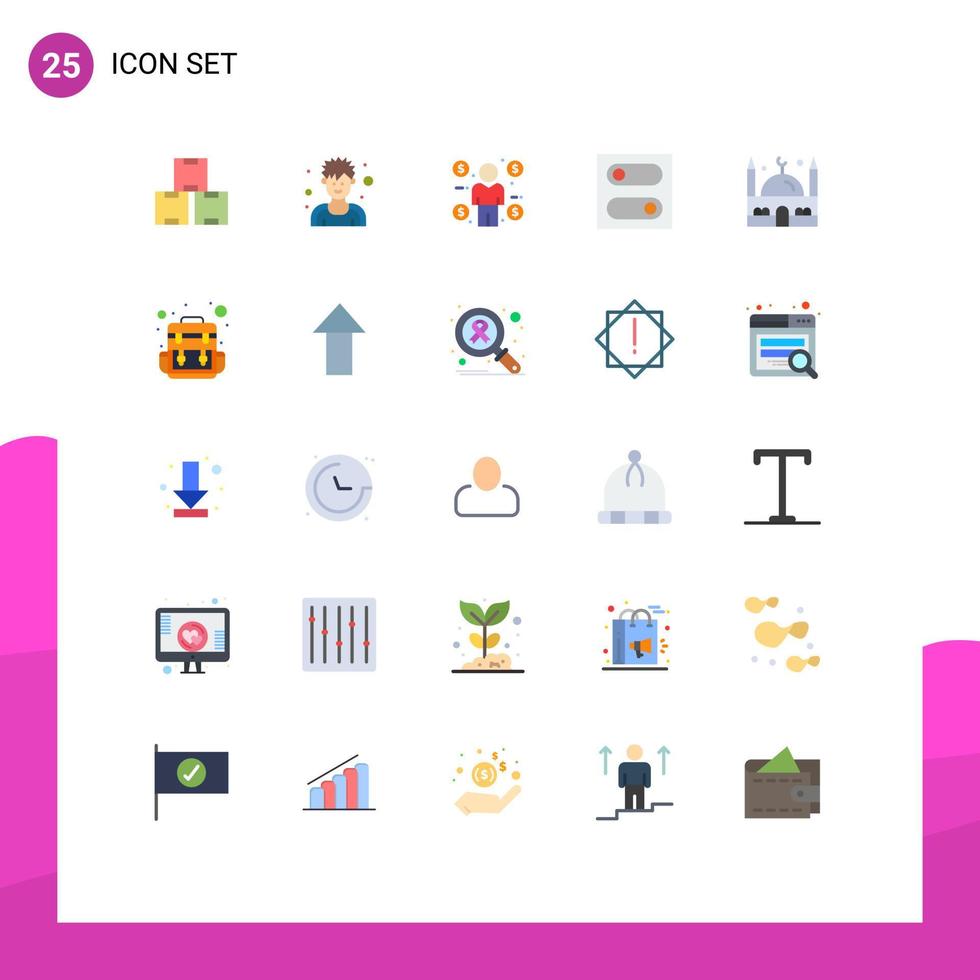 25 Creative Icons Modern Signs and Symbols of muslim islam business toggle control Editable Vector Design Elements