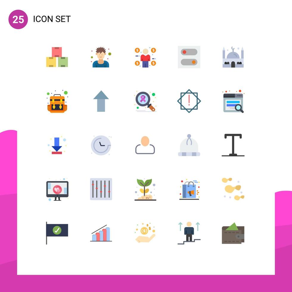 25 iconos creativos signos y símbolos modernos de los elementos de diseño de vectores editables de control de palanca de negocios musulmanes musulmanes