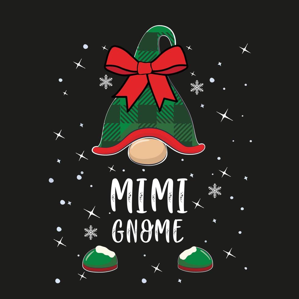 mimi gnome, diseño vectorial de gnomos navideños vector
