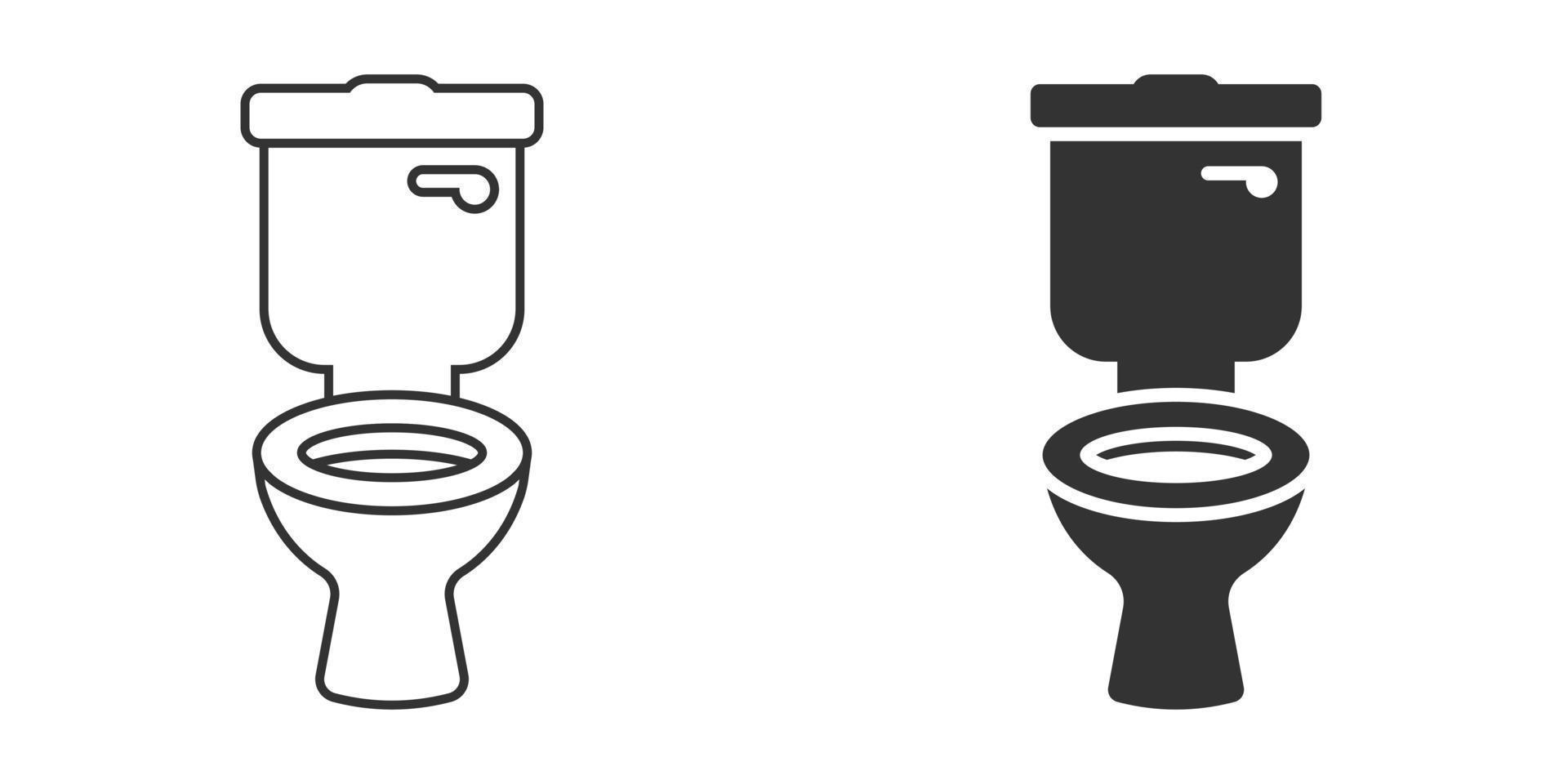 Toilet bowl icon in flat style. Hygiene vector illustration on isolated background. WC restroom sign business concept.