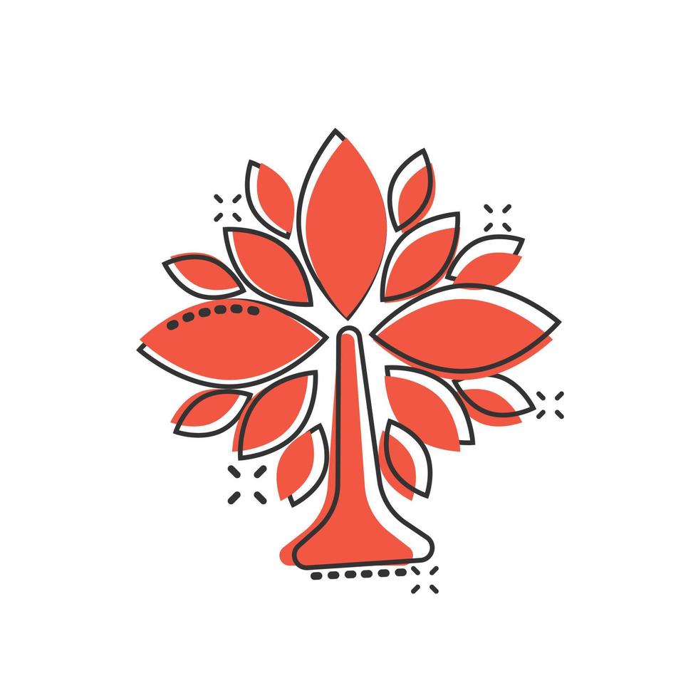 icono de hoja en estilo cómico. planta ilustración vectorial de dibujos animados sobre fondo blanco aislado. concepto de negocio de signo de efecto de salpicadura de flor. vector