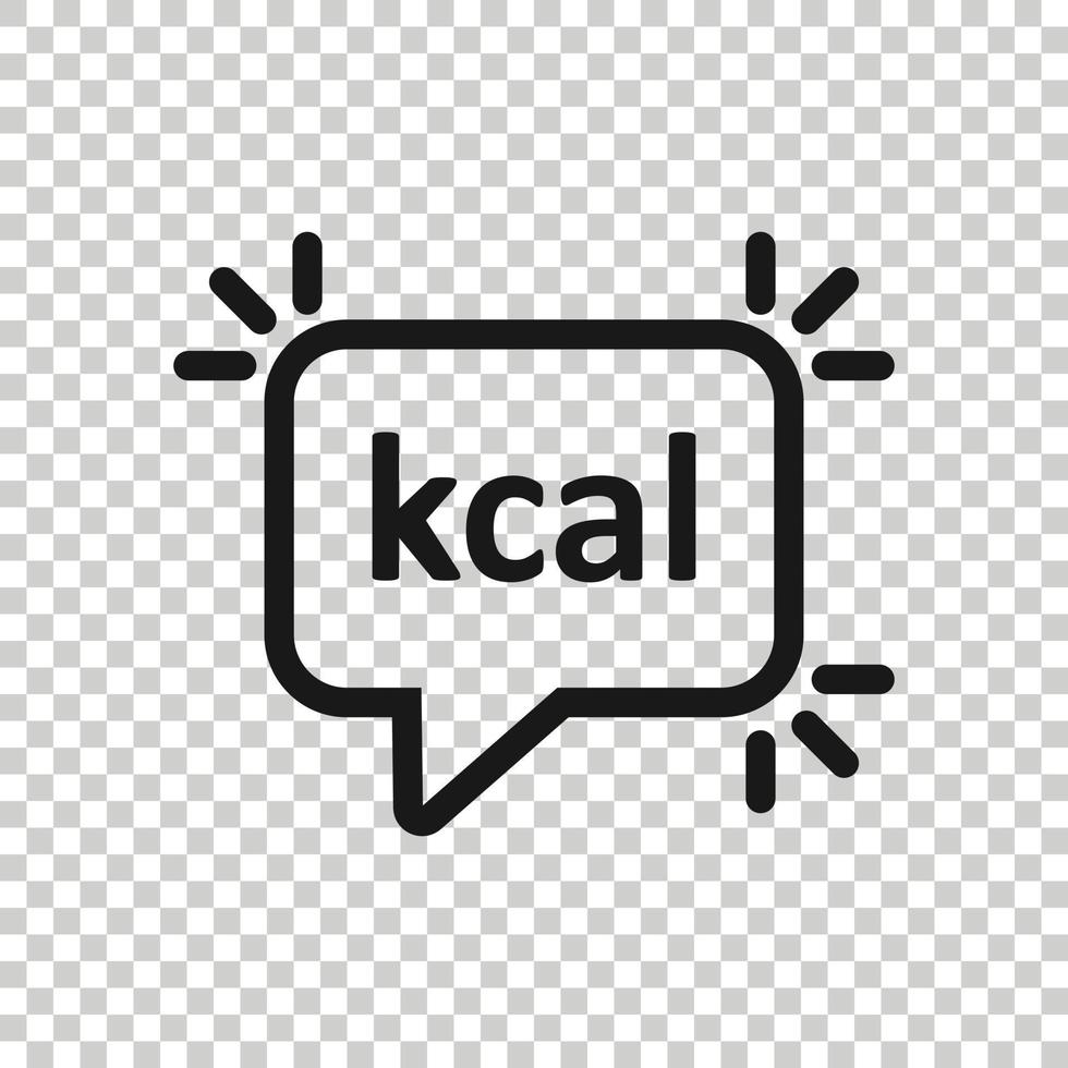 icono de kcal en estilo plano. Ilustración de vector de dieta sobre fondo blanco aislado. concepto de negocio de calorías.