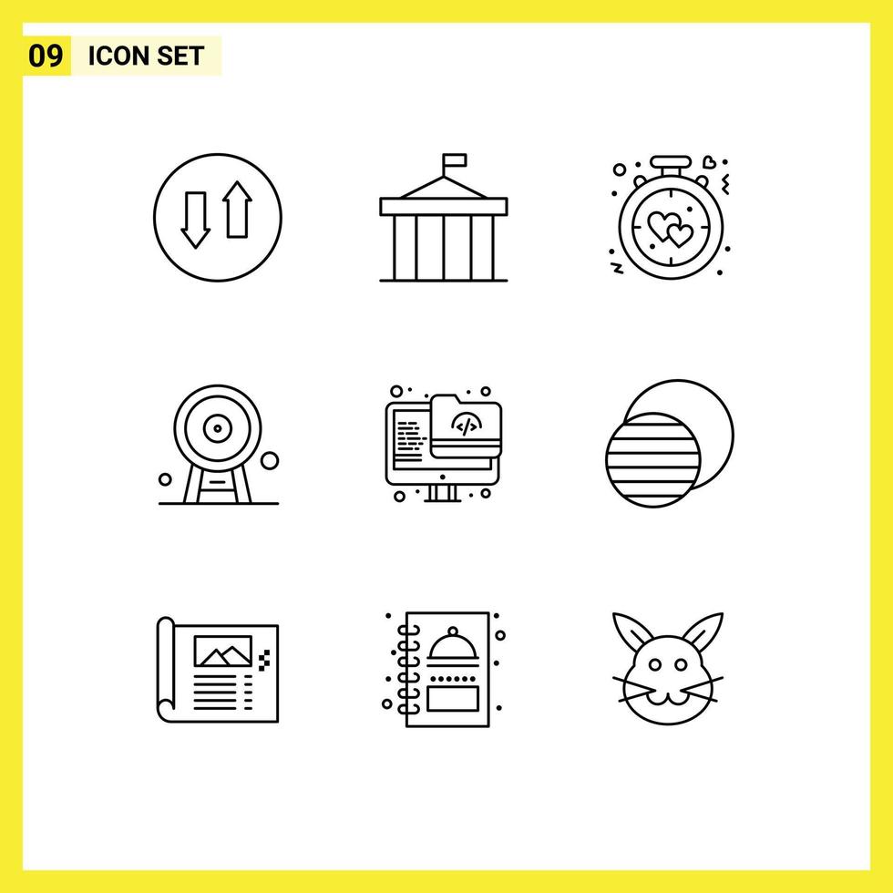 9 Thematic Vector Outlines and Editable Symbols of landmark england greece architecture love Editable Vector Design Elements