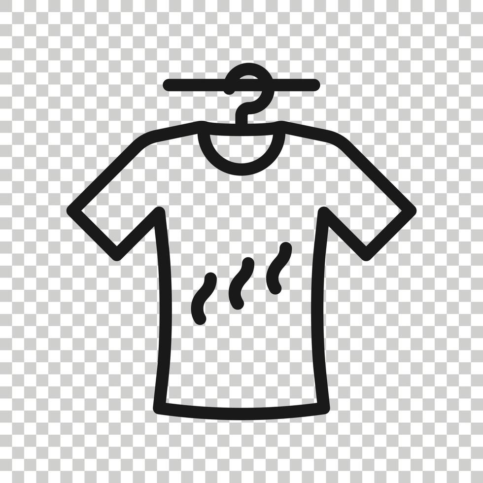 T-shirt washing icon in flat style. Clothes dry vector illustration on white isolated background. Shirt laundry business concept.