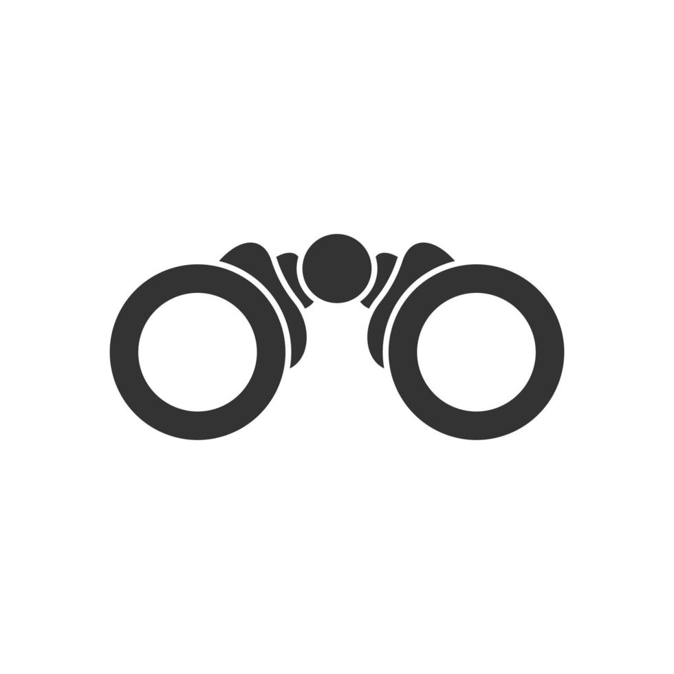 Binocular icon in flat style. Search vector illustration on white isolated background. Zoom business concept.