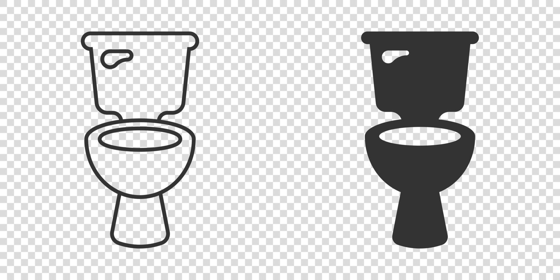 Toilet bowl icon in flat style. Hygiene vector illustration on isolated background. WC restroom sign business concept.