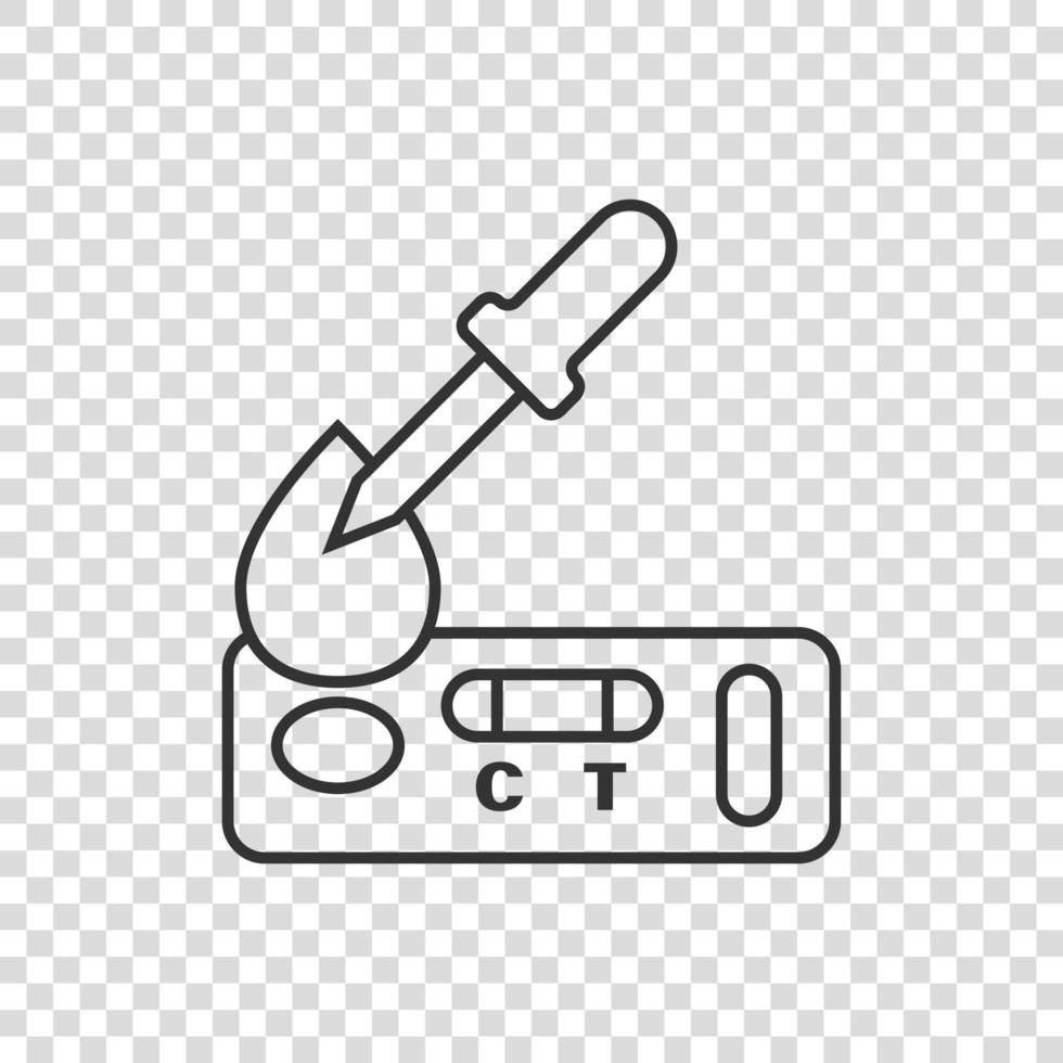 Coronavirus rapid test icon in flat style. covid-19 vector illustration on isolated background. Medical diagnostic sign business concept.