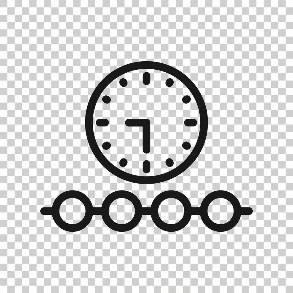 icono de línea de tiempo en estilo plano. ilustración vectorial de progreso sobre fondo blanco aislado. concepto de negocio de diagrama. vector