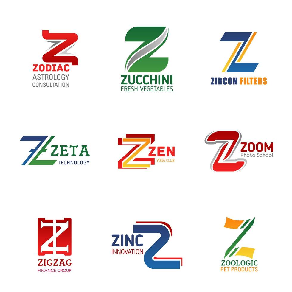 iconos de vector de identidad empresarial con letra z