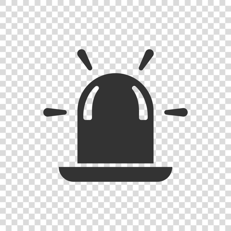 Emergency alarm icon in flat style. Alert lamp vector illustration on isolated background. Police urgency sign business concept.