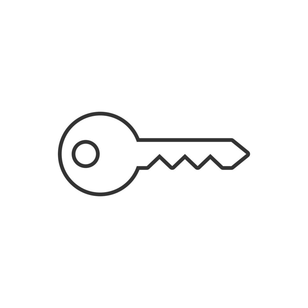 Key icon in flat style. Password vector illustration on white isolated background. Access business concept.