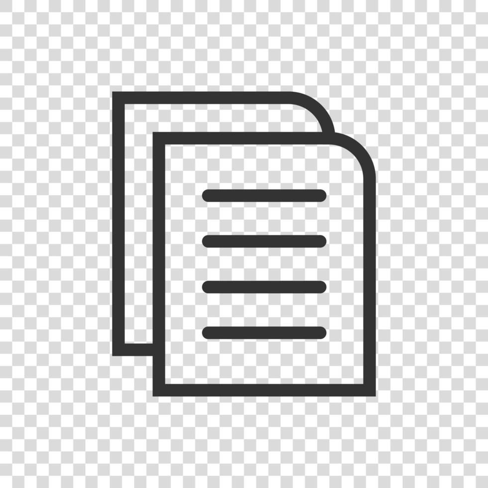 Contract document icon in flat style. Report folder stamp vector illustration on isolated background. Paper sheet sign business concept.