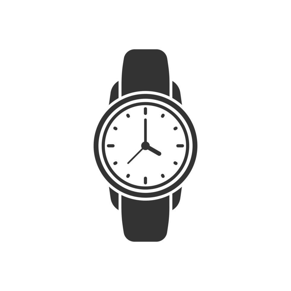 Wrist watch icon in flat style. Hand clock vector illustration on white isolated background. Time bracelet business concept.