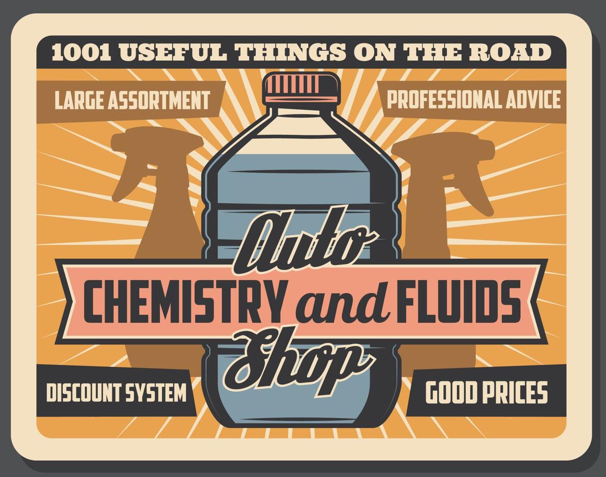 Car chemistry and fluids auto shop 16141896 Vector Art at Vecteezy