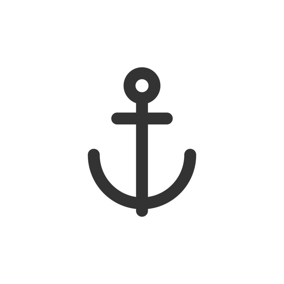 Boat anchor icon in flat style. Vessel hook vector illustration on white isolated background. Ship equipment business concept.