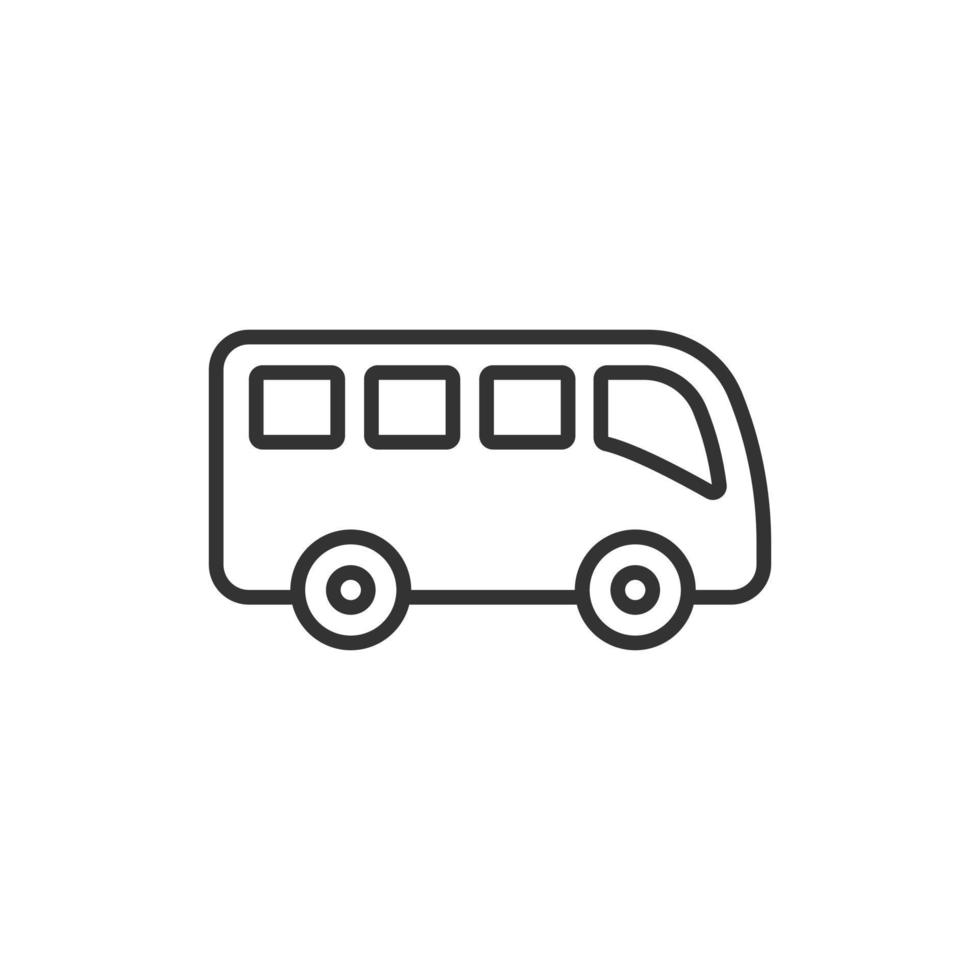 Bus icon in flat style. Coach vector illustration on white isolated background. Autobus vehicle business concept.