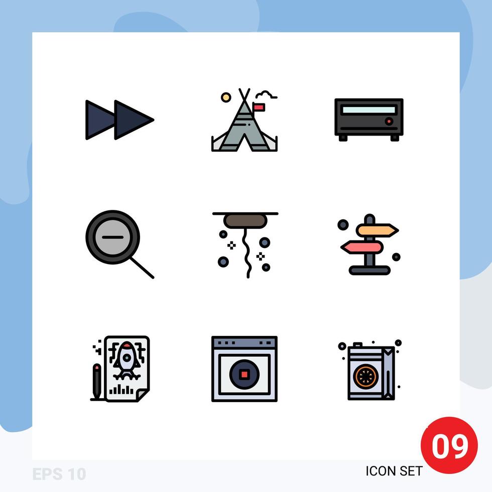 9 iconos creativos signos y símbolos modernos del tablero de jugador de dirección de carretera gracias a los elementos de diseño vectorial editables vector