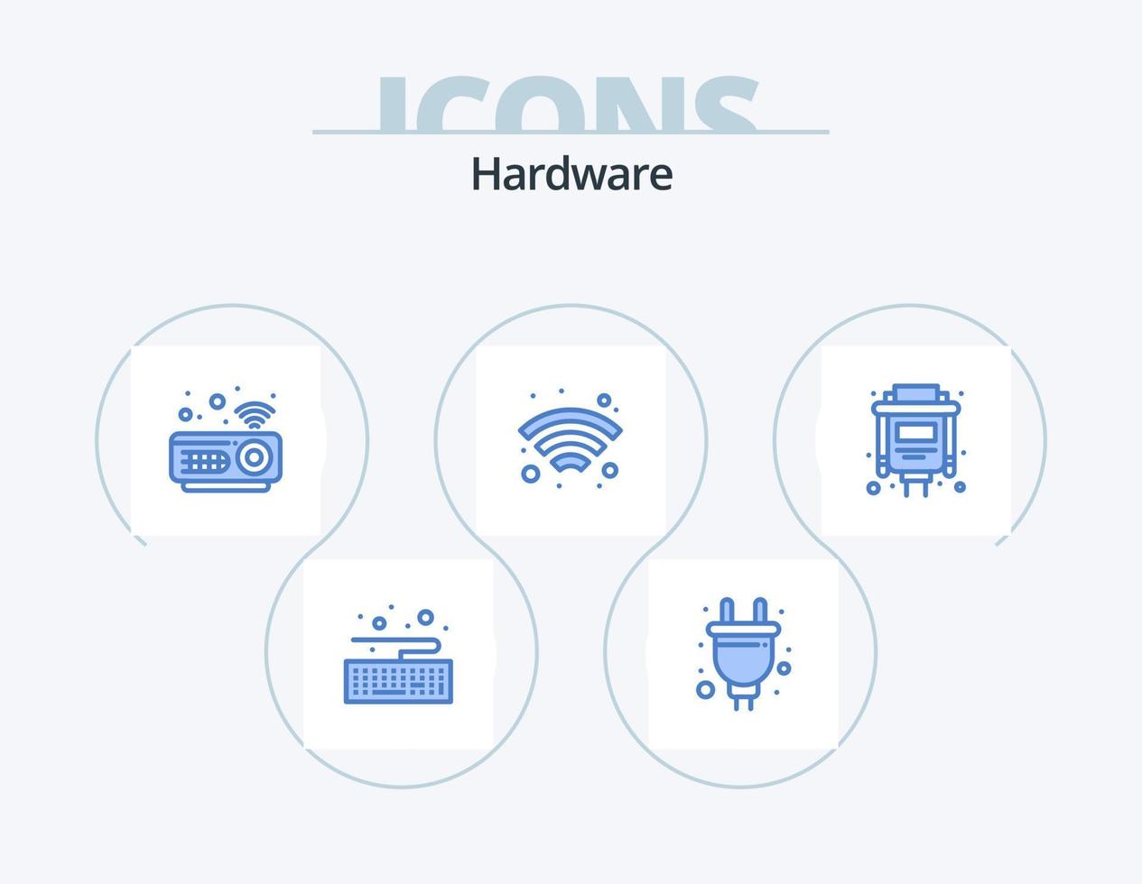 Hardware Blue Icon Pack 5 Icon Design. . vga. hardware. port. wireless vector