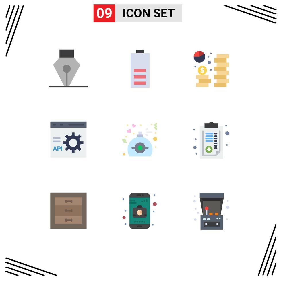 Modern Set of 9 Flat Colors Pictograph of programming develop coin coding saving Editable Vector Design Elements