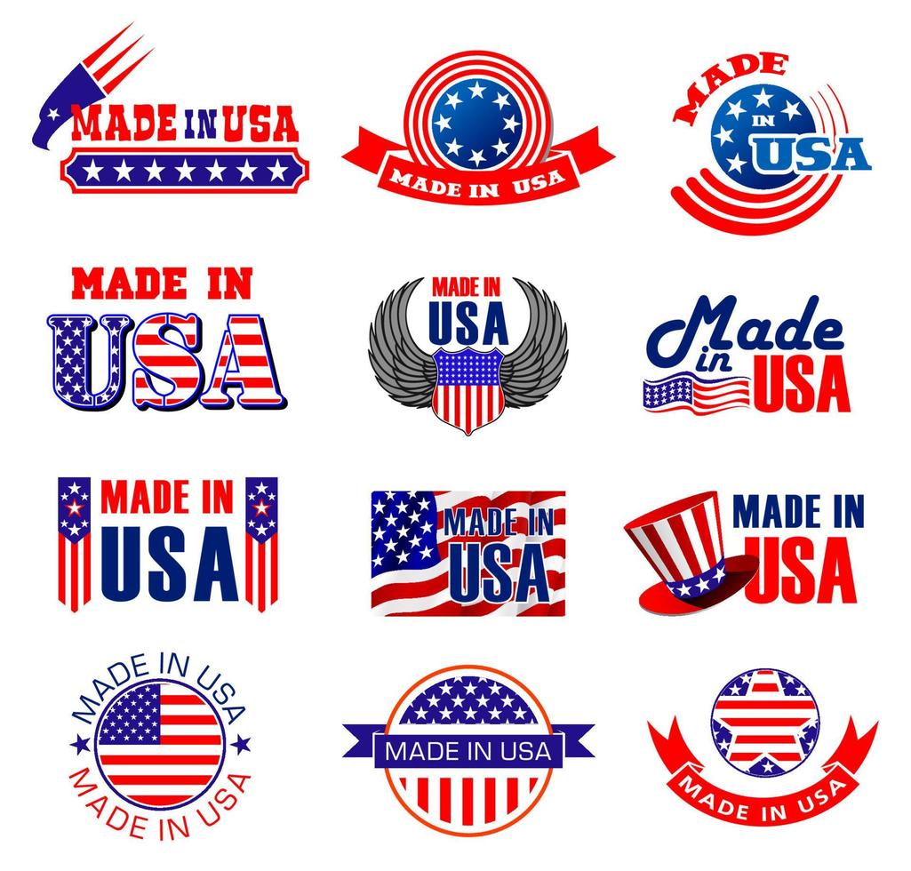 Made in USA quality tags vector