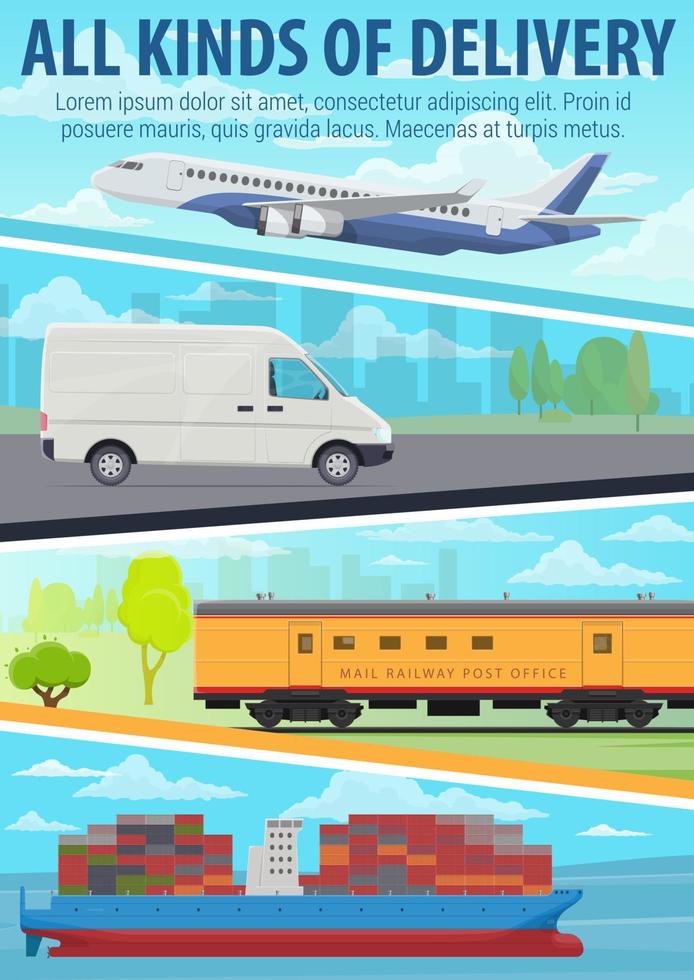 Post delivery service, freight transport vector