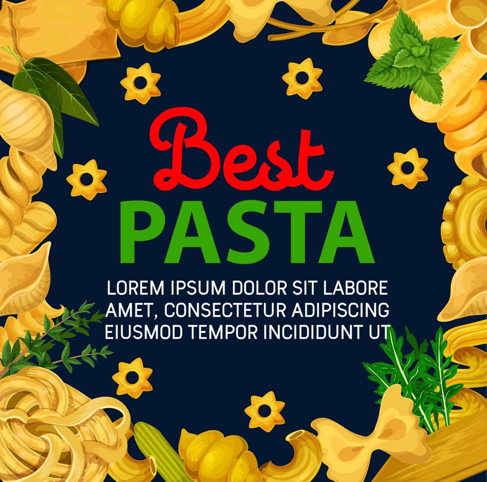 Italian traditional pasta. Italy cuisine vector