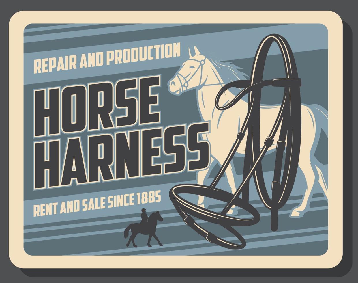 Horse sport, horserace equipment shop vector