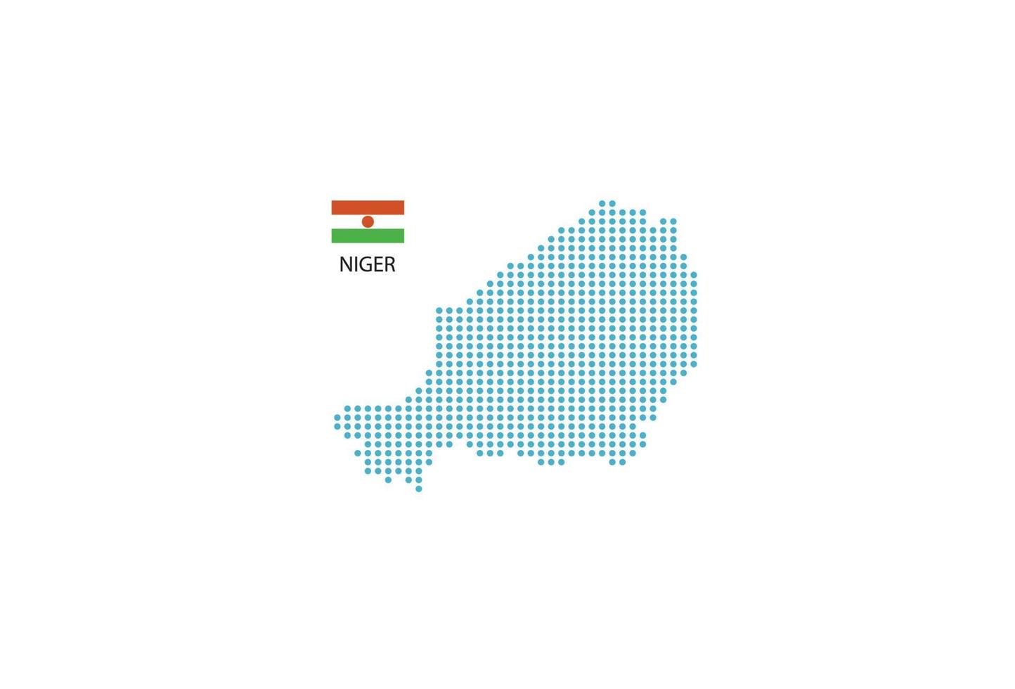 Niger map design blue circle, white background with Saudi Arabia flag. vector