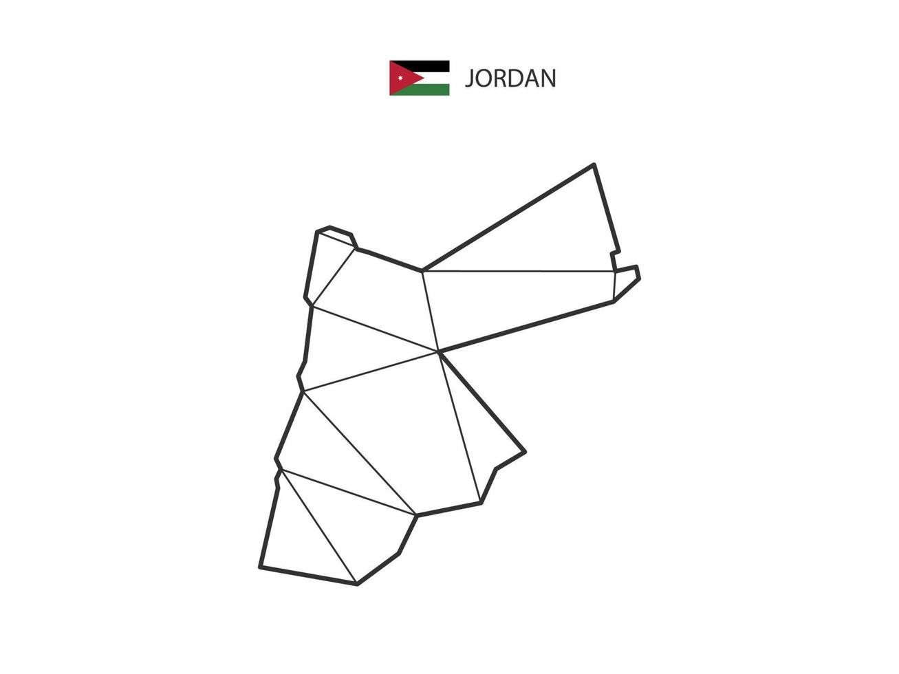 Mosaic triangles map style of Jordan isolated on a white background. Abstract design for vector. vector