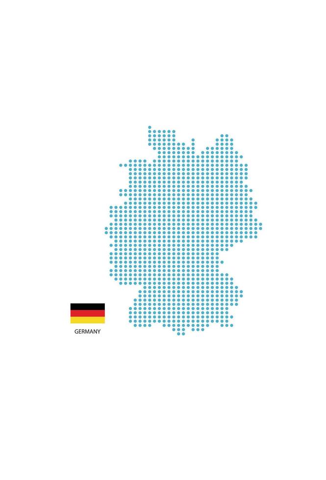 Germany map design blue circle, white background with Germany flag. vector
