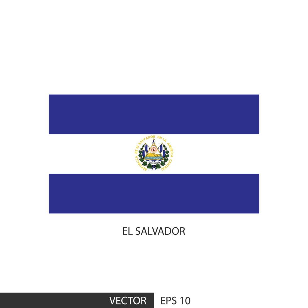 bandera cuadrada de el salvador sobre fondo blanco y especificar es vector eps10.