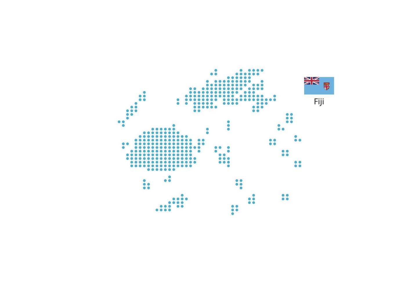 Fiji map design blue circle, white background with Fiji flag. vector