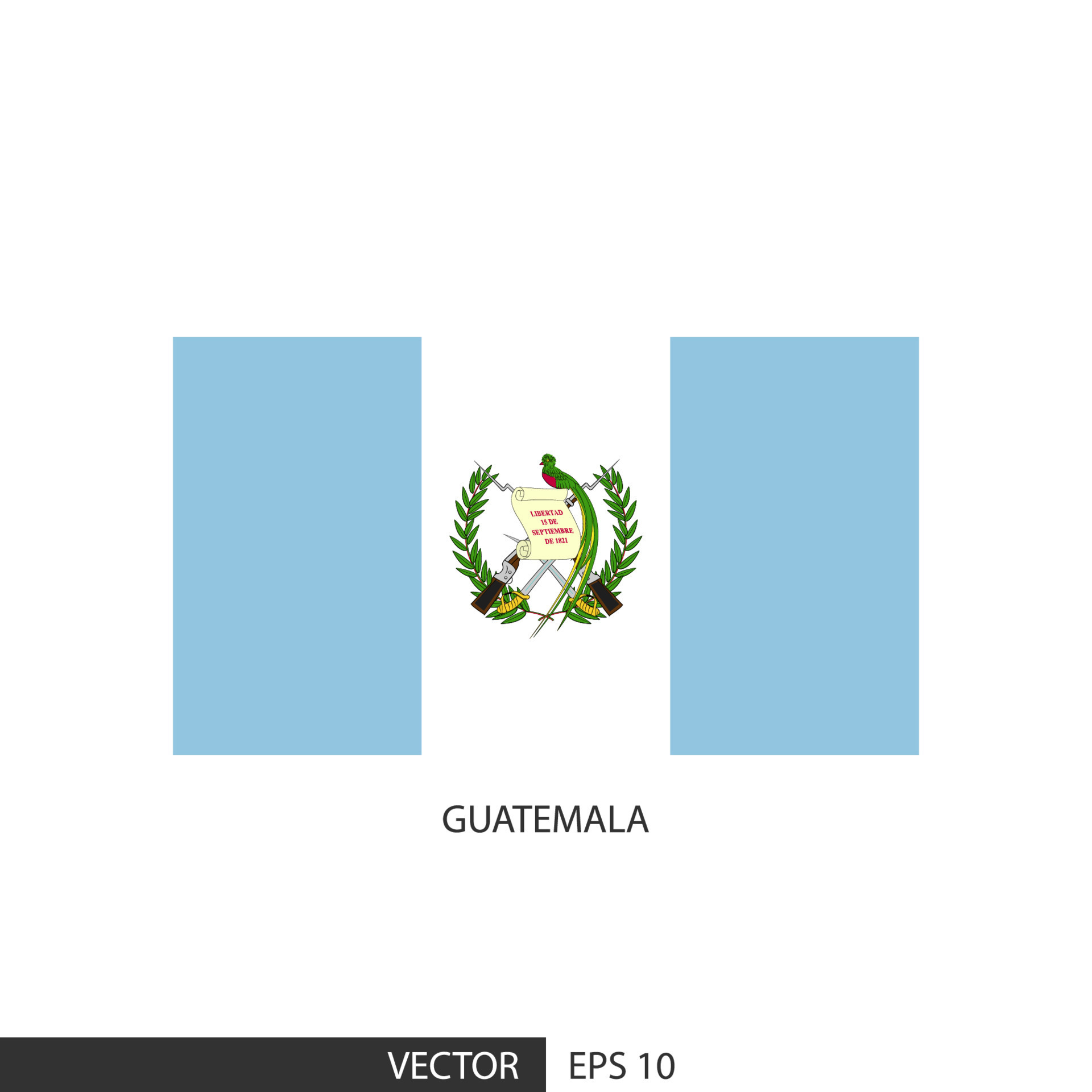 Guatemala square flag on white background and specify is vector eps10