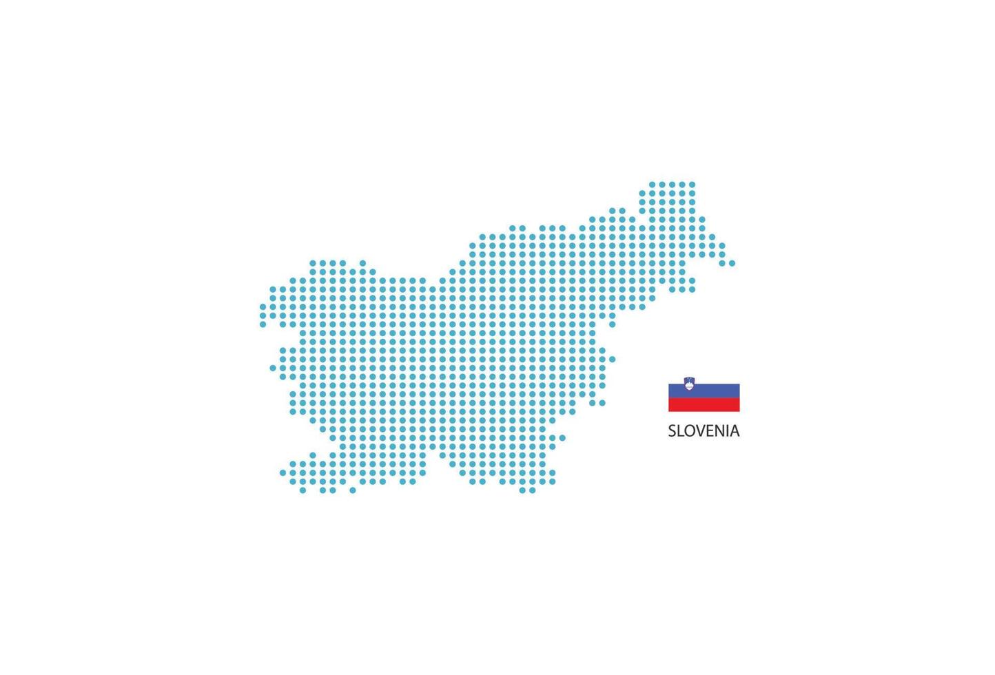 Slovenia map design blue circle, white background with Slovenia flag. vector