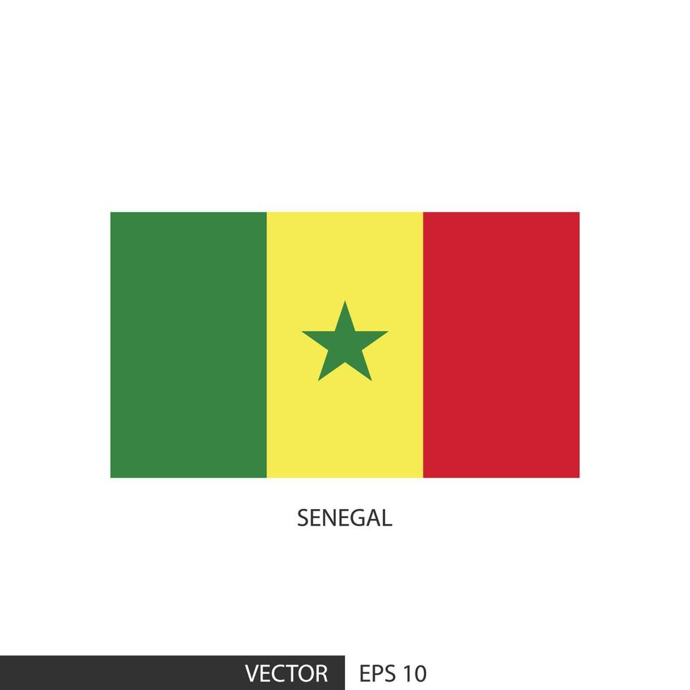 bandera cuadrada de senegal sobre fondo blanco y especificar es vector eps10.