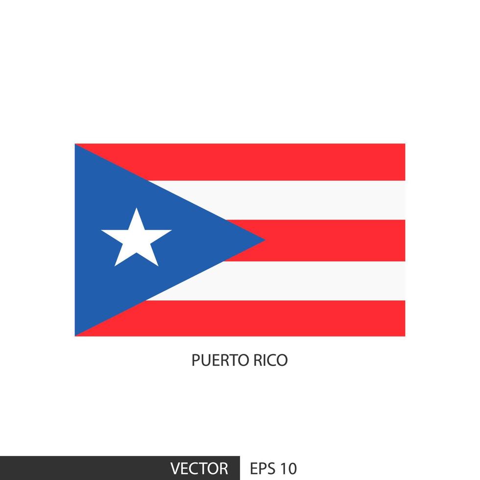 bandera cuadrada de puerto rico sobre fondo blanco y especificar es vector eps10.